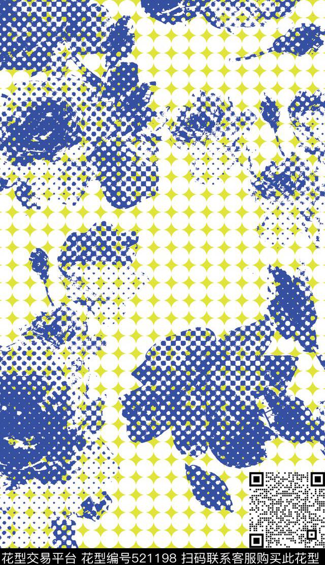 原创花卉优雅数码印花华亿平台下载（图片编号: 521198） - 瓦栏（Walan）