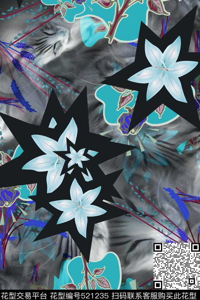 大牌时尚女装数码印花华亿平台下载（图片编号: 521235） - 瓦栏（Walan）