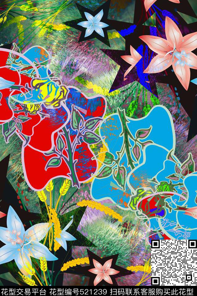 大牌时尚女装数码印花华亿平台下载（图片编号: 521239） - 瓦栏（Walan）