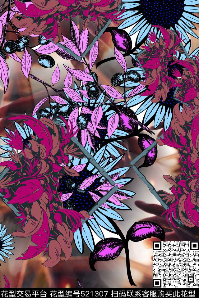 大牌女装时尚数码印花华亿平台下载（图片编号: 521307） - 瓦栏（Walan）