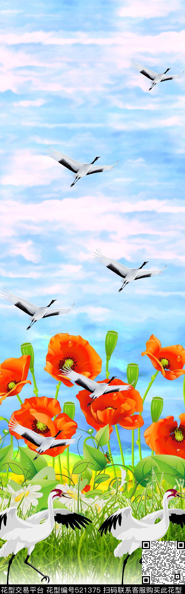 时尚潮流抽象水彩画数码印花华亿平台下载（图片编号: 521375） - 瓦栏（Walan）