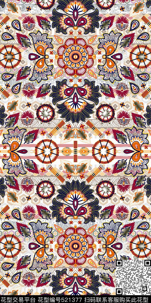 面料沙发布面料家纺面料窗帘布传统印花华亿平台下载（图片编号: 521377） - 瓦栏（Walan）