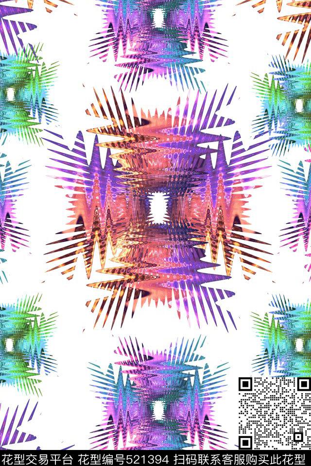 创意服装面料创意设计图案抽象数码印花华亿平台下载（图片编号: 521394） - 瓦栏（Walan）