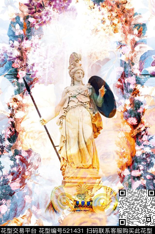潮流定位华亿平台雅典娜雕塑数码华亿平台花卉潮流定位华亿平台数码印花华亿平台下载（图片编号: 521431） - 瓦栏（Walan）