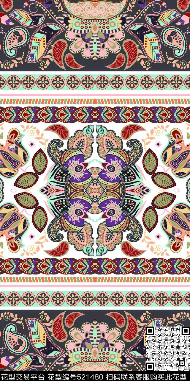 民族风面料沙发布面料家纺传统印花华亿平台下载（图片编号: 521480） - 瓦栏（Walan）