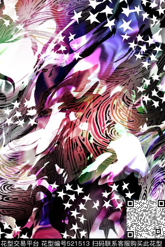 动感线条几何中国风数码印花华亿平台下载（图片编号: 521513） - 瓦栏（Walan）