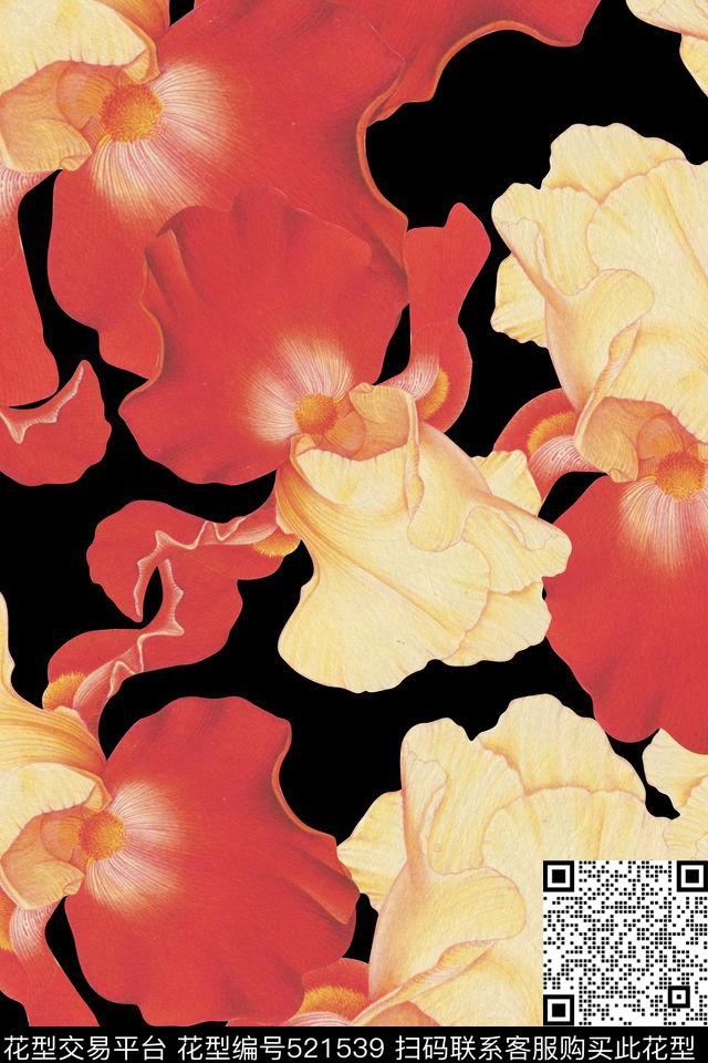 大牌花卉大花头数码印花华亿平台下载（图片编号: 521539） - 瓦栏（Walan）