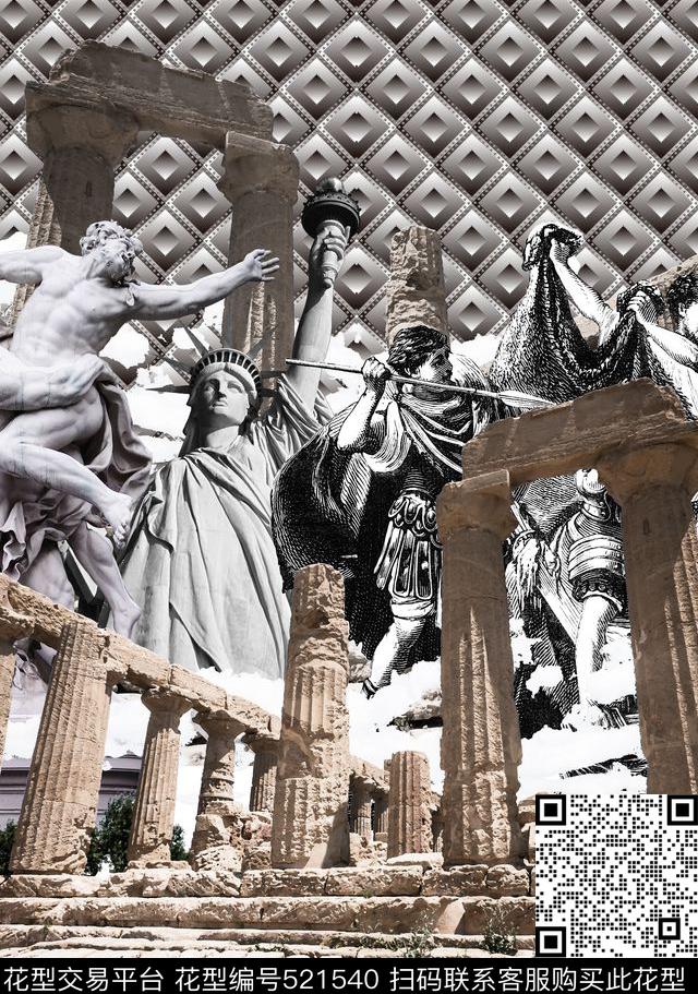 潮流时尚欧式建筑石膏定位大牌数码印花华亿平台下载（图片编号: 521540） - 瓦栏（Walan）