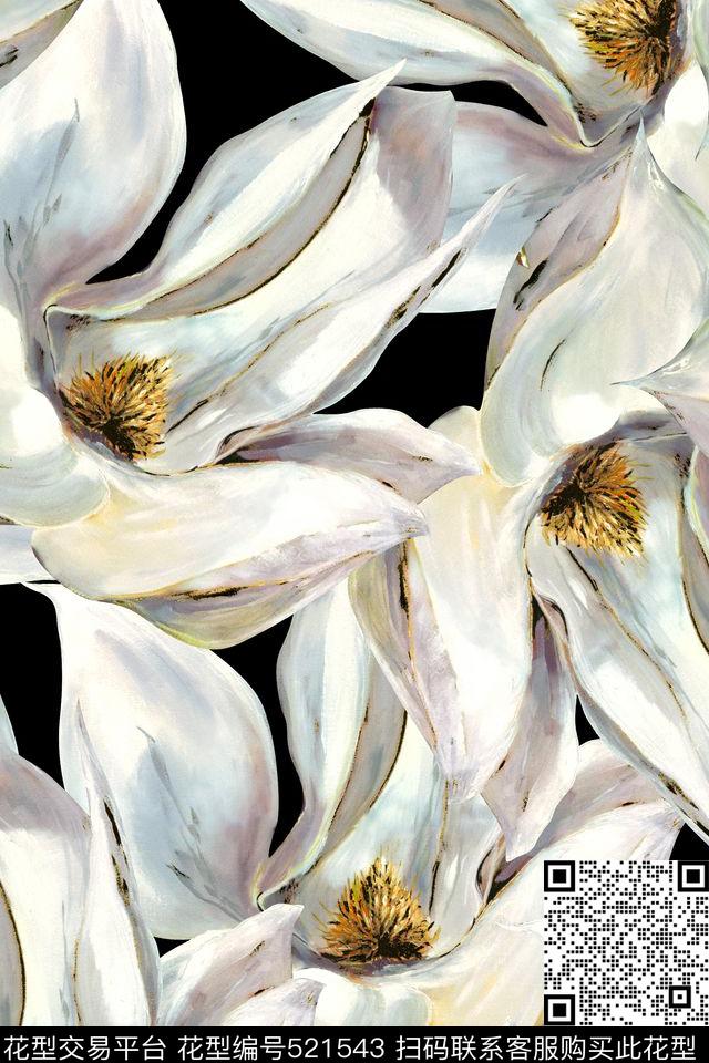 大牌花卉大花头数码印花华亿平台下载（图片编号: 521543） - 瓦栏（Walan）