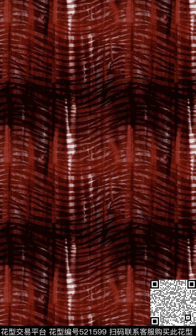 抽象服装虎纹波浪纹数码印花华亿平台下载（图片编号: 521599） - 瓦栏（Walan）