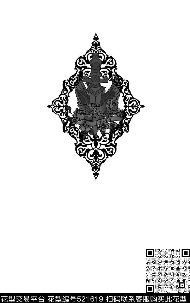 时尚潮流欧美插刺难飞的鸟男装时尚潮流欧美男装独幅传统印花华亿平台下载（图片编号: 521619） - 瓦栏（Walan）