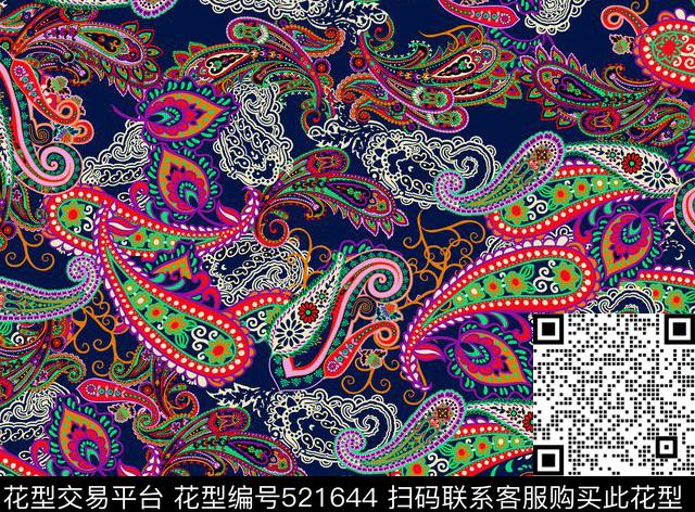 现代腰果经典传统印花华亿平台下载（图片编号: 521644） - 瓦栏（Walan）