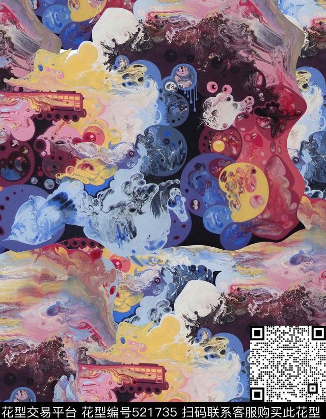 潮流抽象夹克华亿平台数码印花华亿平台下载（图片编号: 521735） - 瓦栏（Walan）