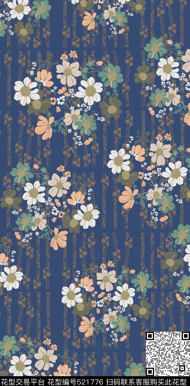 复古小花小花小碎花传统印花华亿平台下载（图片编号: 521776） - 瓦栏（Walan）
