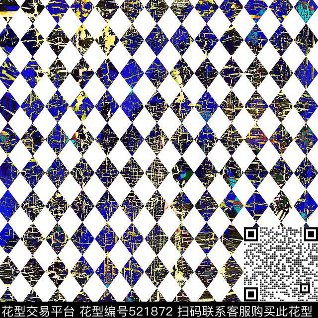 抽象几何方格传统印花华亿平台下载（图片编号: 521872） - 瓦栏（Walan）