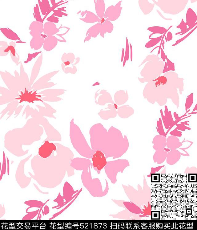 清新花卉几何传统印花华亿平台下载（图片编号: 521873） - 瓦栏（Walan）