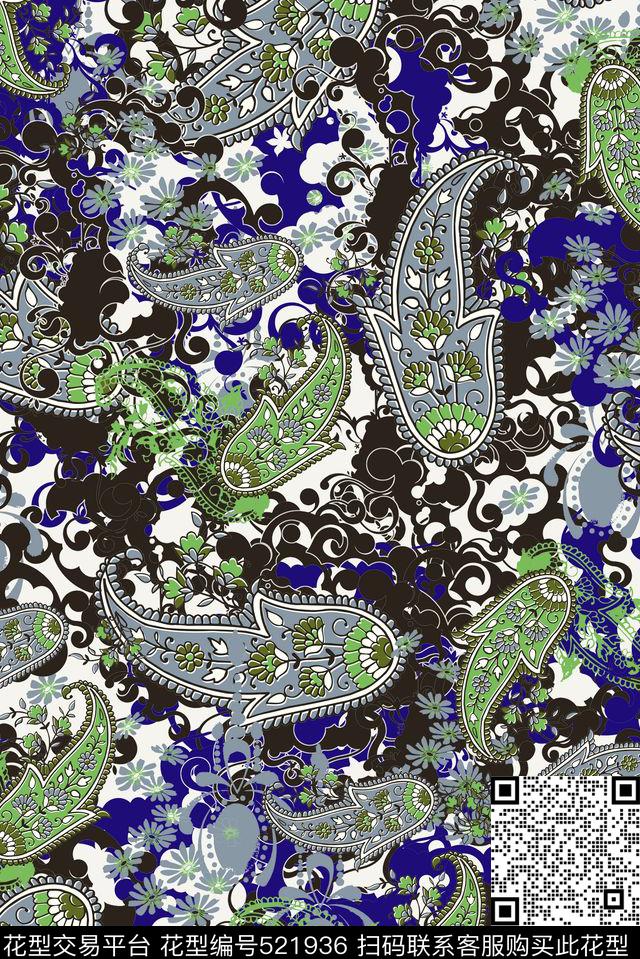 传统民族佩斯利传统印花华亿平台下载（图片编号: 521936） - 瓦栏（Walan）