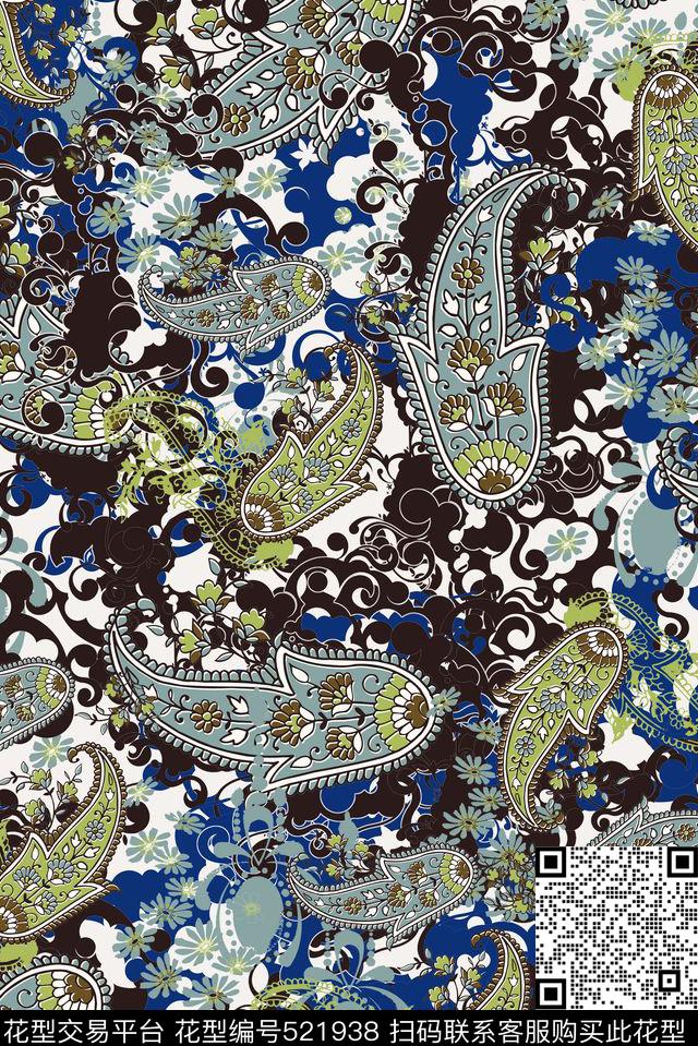 传统民族佩斯利传统印花华亿平台下载（图片编号: 521938） - 瓦栏（Walan）