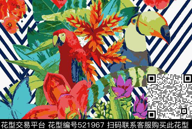 绿叶男装女装传统印花华亿平台下载（图片编号: 521967） - 瓦栏（Walan）