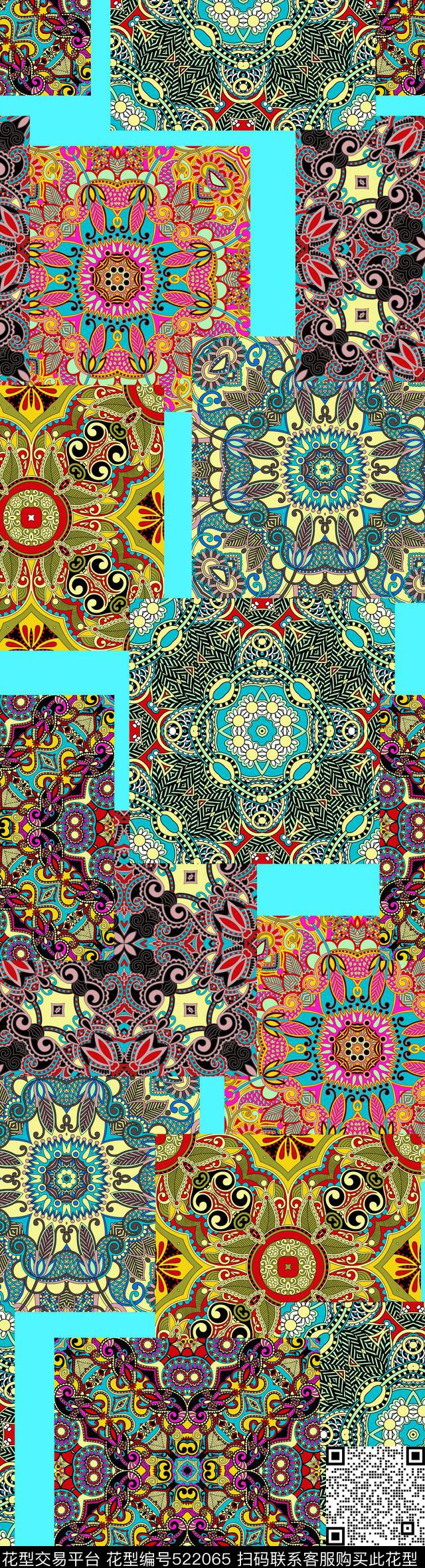 几何时尚现代传统印花华亿平台下载（图片编号: 522065） - 瓦栏（Walan）