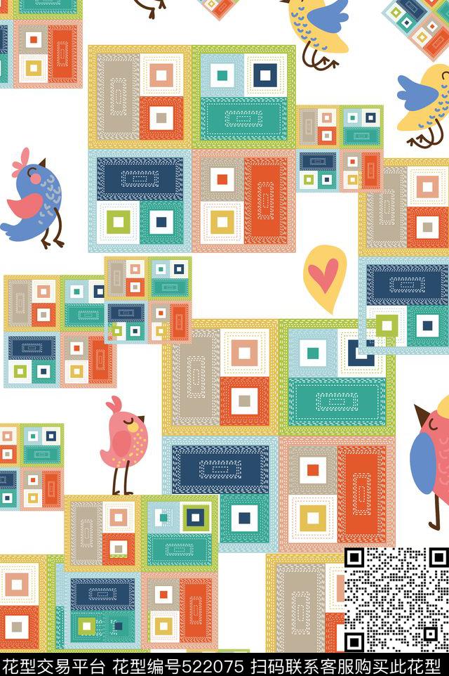 波普几何小动物传统印花华亿平台下载（图片编号: 522075） - 瓦栏（Walan）