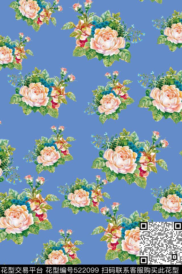 写实油画油画花束窗帘布数码印花华亿平台下载（图片编号: 522099） - 瓦栏（Walan）