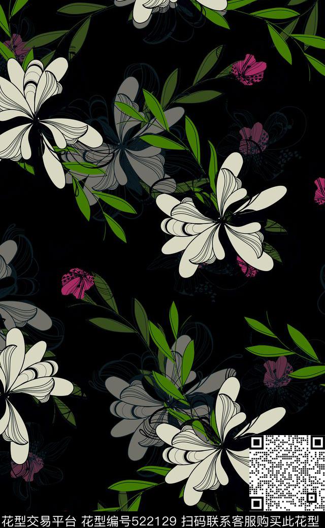 欧美流行时尚最新印花女装潮牌连衣裙面料沙发布传统印花华亿平台下载（图片编号: 522129） - 瓦栏（Walan）