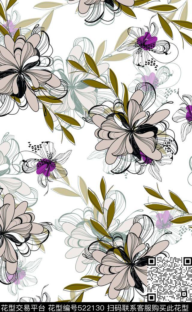 欧美流行时尚最新印花女装潮牌连衣裙面料沙发布传统印花华亿平台下载（图片编号: 522130） - 瓦栏（Walan）
