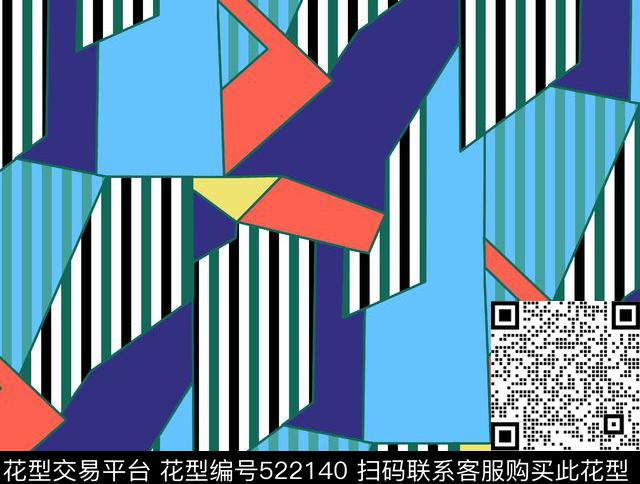 几何拼接几何条纹拼接条纹传统印花华亿平台下载（图片编号: 522140） - 瓦栏（Walan）