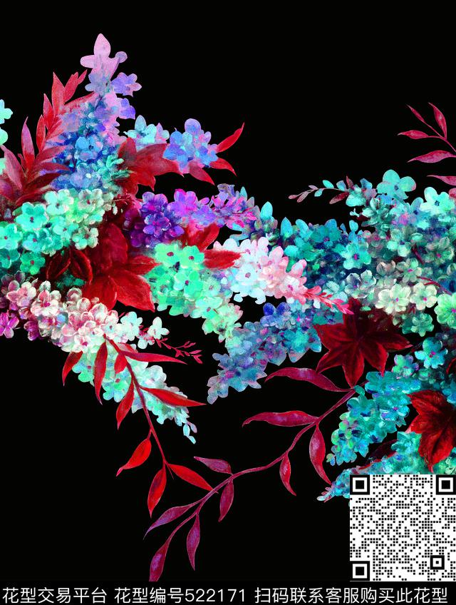 手绘花卉油画装饰画数码印花华亿平台下载（图片编号: 522171） - 瓦栏（Walan）