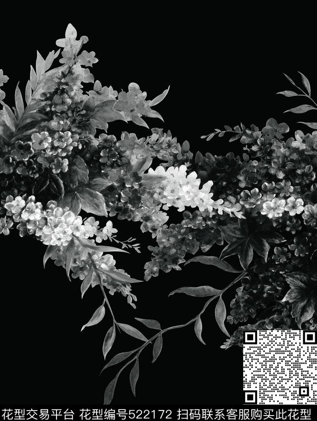 手绘花卉油画装饰画数码印花华亿平台下载（图片编号: 522172） - 瓦栏（Walan）