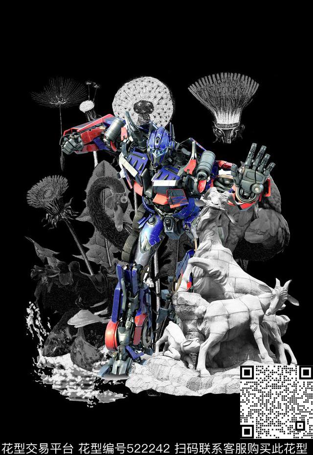 潮流时尚T恤卫衣数码印花变形金刚数码印花华亿平台下载（图片编号: 522242） - 瓦栏（Walan）