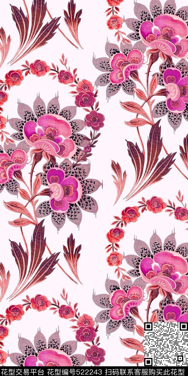 民族传统手绘时尚数码印花华亿平台下载（图片编号: 522243） - 瓦栏（Walan）