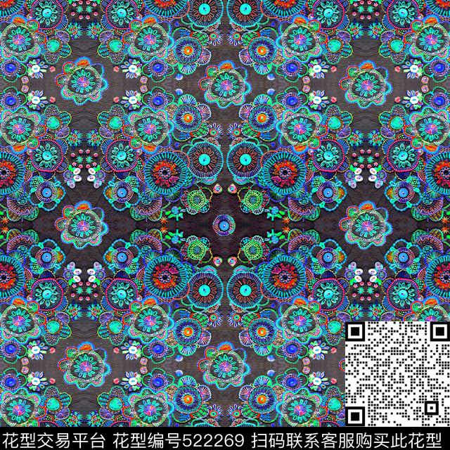 民族传统绣花手绘数码印花华亿平台下载（图片编号: 522269） - 瓦栏（Walan）