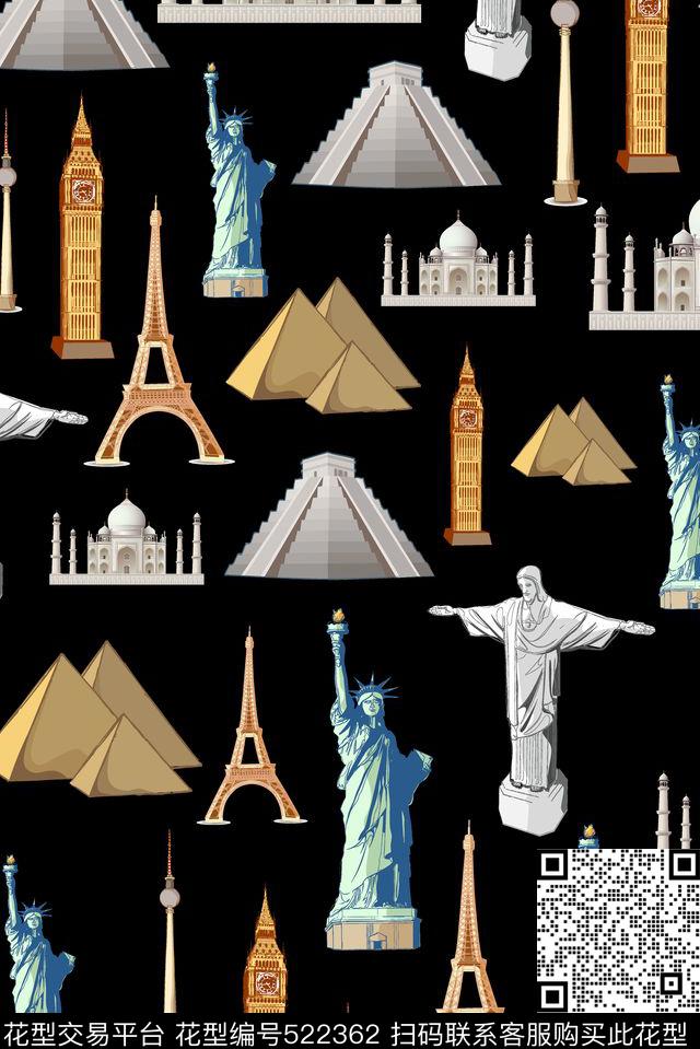 建筑欧洲现代风传统印花华亿平台下载（图片编号: 522362） - 瓦栏（Walan）