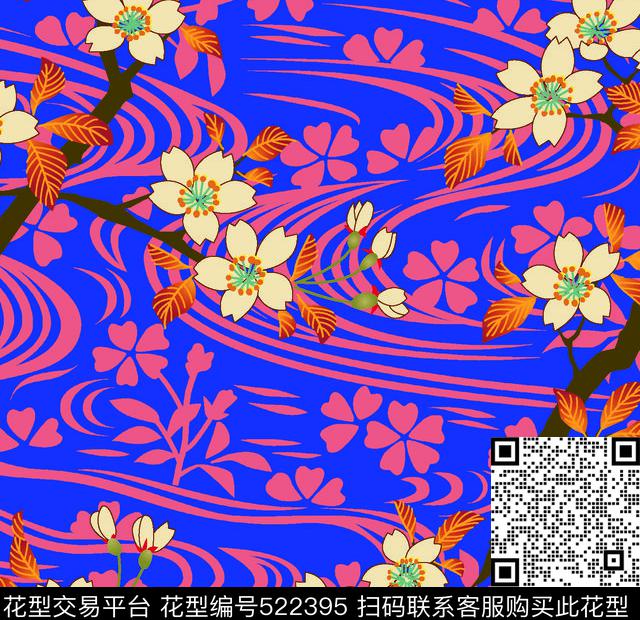 中国风花时尚传统印花华亿平台下载（图片编号: 522395） - 瓦栏（Walan）