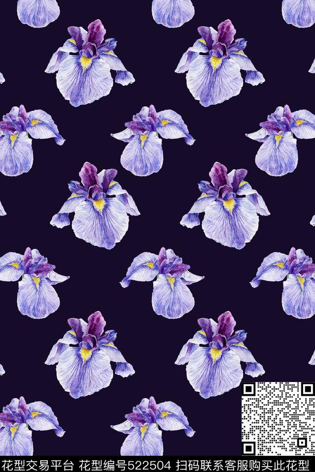 半身裙花卉兰花传统印花华亿平台下载（图片编号: 522504） - 瓦栏（Walan）