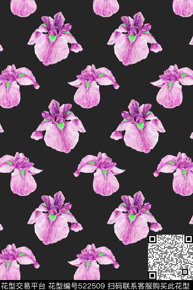 半身裙花卉兰花传统印花华亿平台下载（图片编号: 522509） - 瓦栏（Walan）