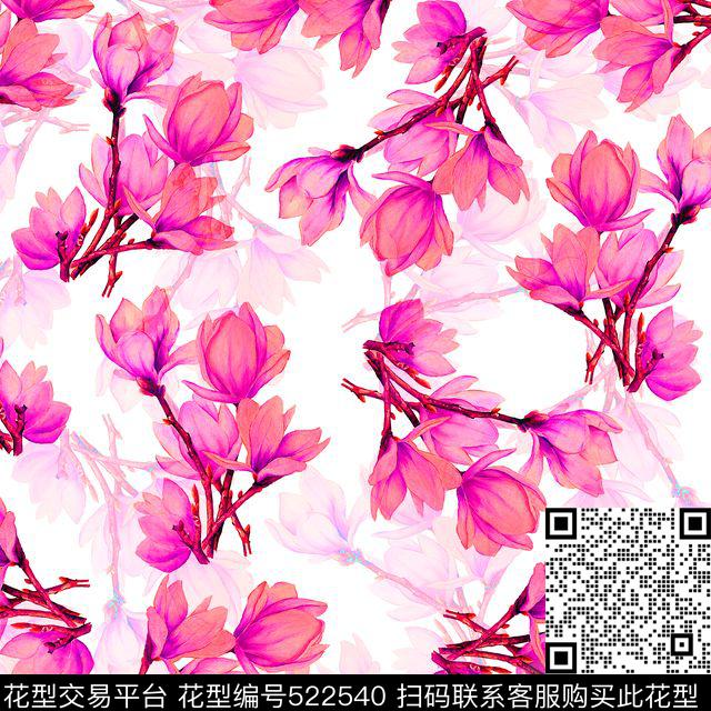 水彩花卉水彩花卉数码印花华亿平台下载（图片编号: 522540） - 瓦栏（Walan）