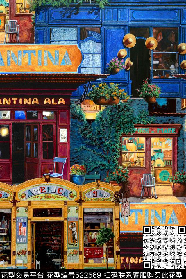 花卉欧式商店数码印花华亿平台下载（图片编号: 522569） - 瓦栏（Walan）