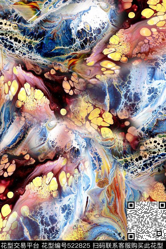 抽象几何矿石纹理数码印花华亿平台下载（图片编号: 522825） - 瓦栏（Walan）