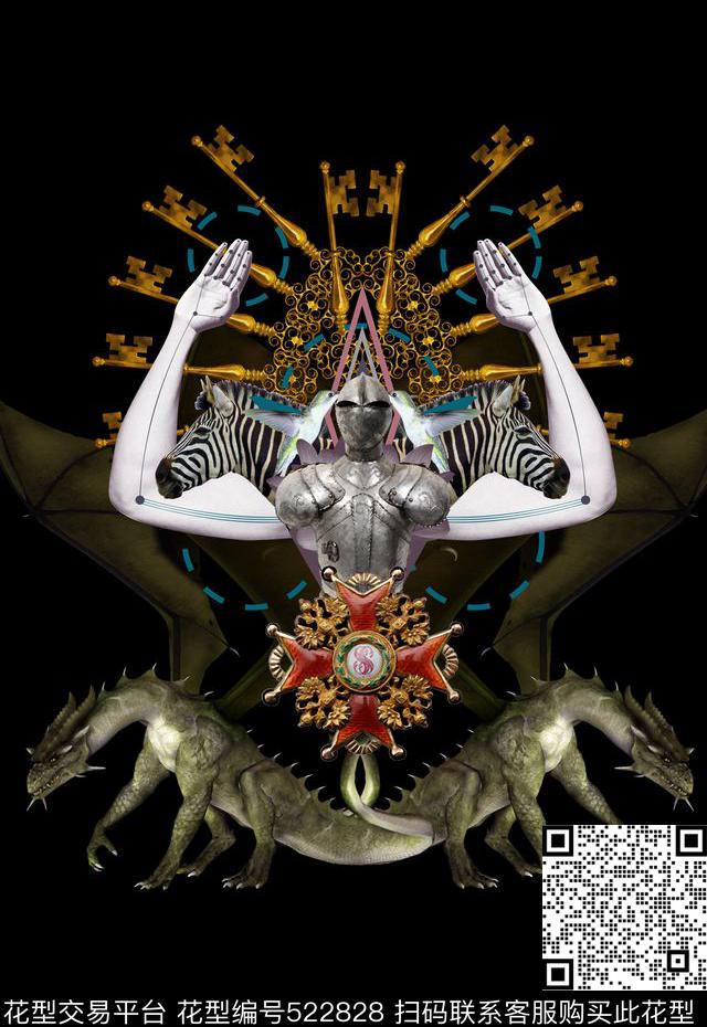 T恤卫衣数码印花潮流时尚男装盔甲数码印花华亿平台下载（图片编号: 522828） - 瓦栏（Walan）