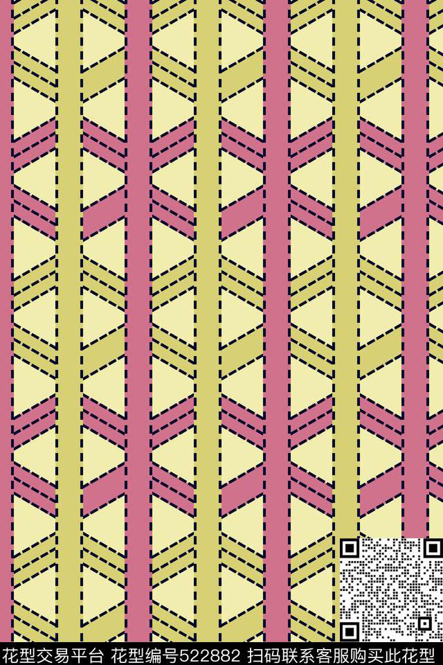 时尚几何方块传统印花华亿平台下载（图片编号: 522882） - 瓦栏（Walan）