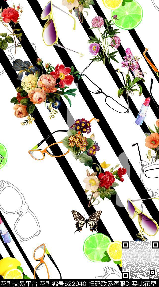 花卉几何水果数码印花华亿平台下载（图片编号: 522940） - 瓦栏（Walan）