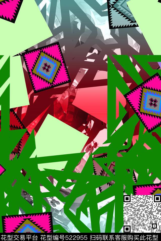 中国风民族系列男女服装长巾丝巾数码印花华亿平台下载（图片编号: 522955） - 瓦栏（Walan）