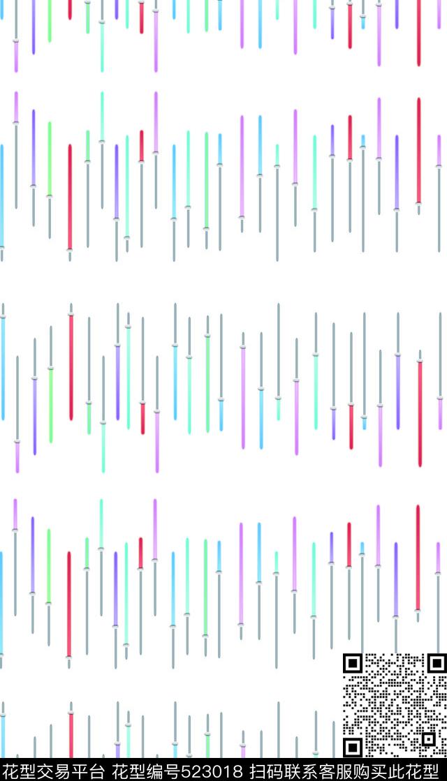 多彩条纹写实传统印花华亿平台下载（图片编号: 523018） - 瓦栏（Walan）
