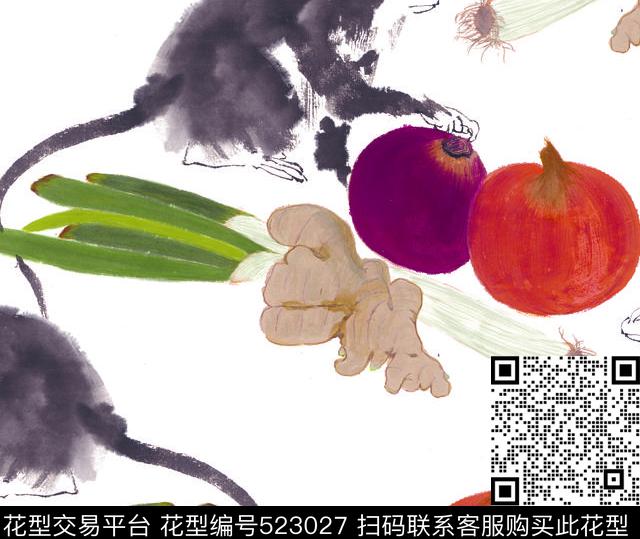 猴子大葱生姜数码印花华亿平台下载（图片编号: 523027） - 瓦栏（Walan）