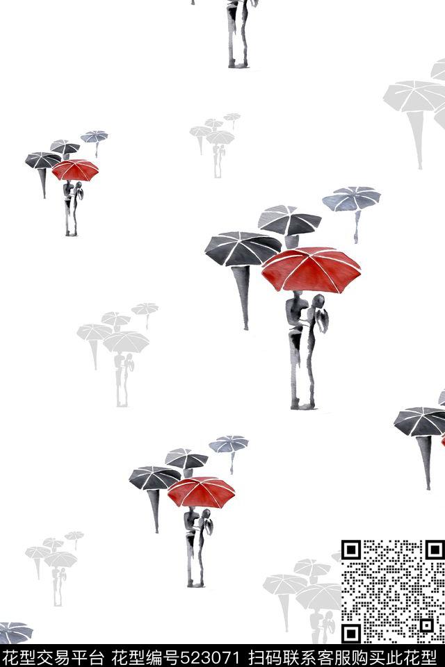 休闲时尚简洁大方手绘抽象几何水彩复古手绘抽象人物服装面料华亿平台数码印花华亿平台下载（图片编号: 523071） - 瓦栏（Walan）