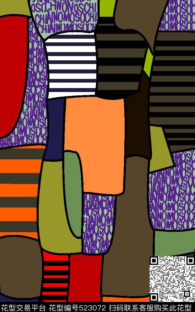 最新时尚潮流拼接几何女装毛衣几何传统印花华亿平台下载（图片编号: 523072） - 瓦栏（Walan）