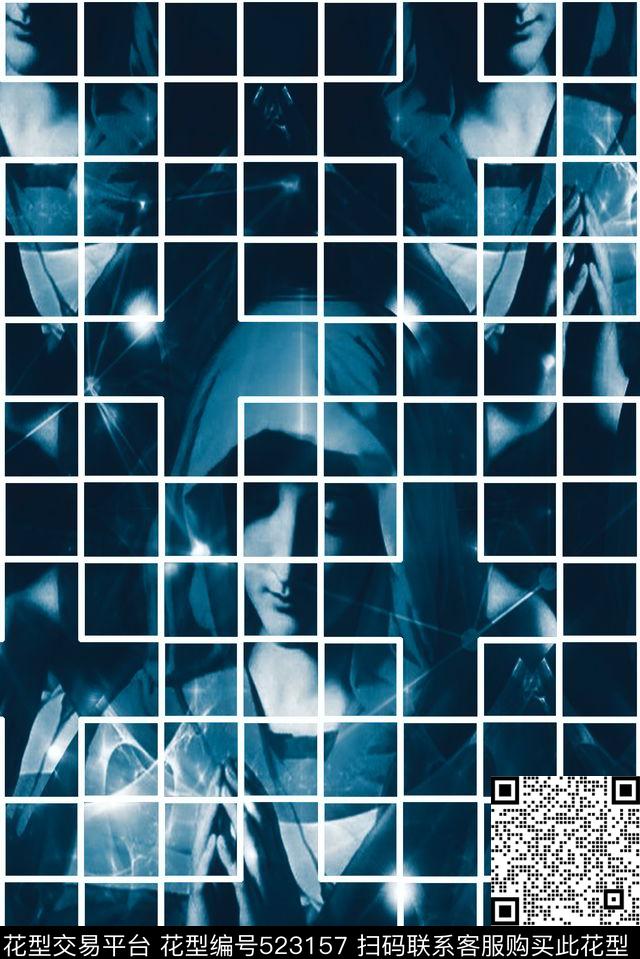 都市短裤复古数码印花华亿平台下载（图片编号: 523157） - 瓦栏（Walan）